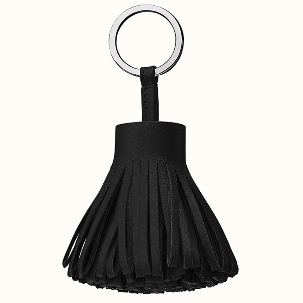 New Hermès Carmen Keychain Tassel in Milo Lambskin